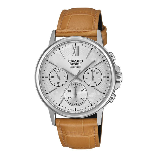 Casio Men's Beside Series Analog Brown Leather Strap Watch BMS300L-5A BMS-300L-5A