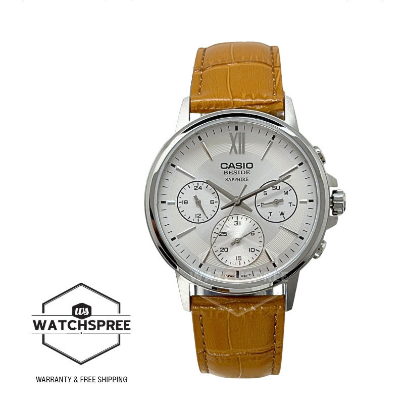 Casio Men's Beside Series Analog Brown Leather Strap Watch BMS300L-5A BMS-300L-5A