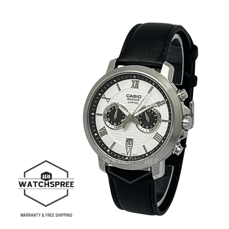 Casio Men's Beside Series Analog Black Leather Strap Watch BMS500L-7A BMS-500L-7A