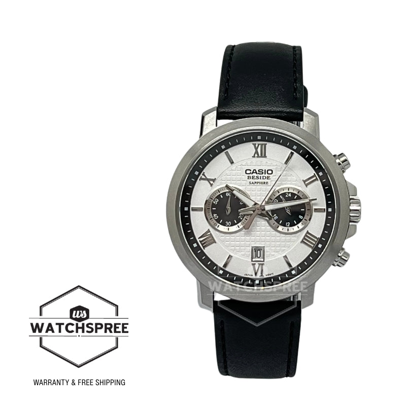 Casio Men's Beside Series Analog Black Leather Strap Watch BMS500L-7A BMS-500L-7A