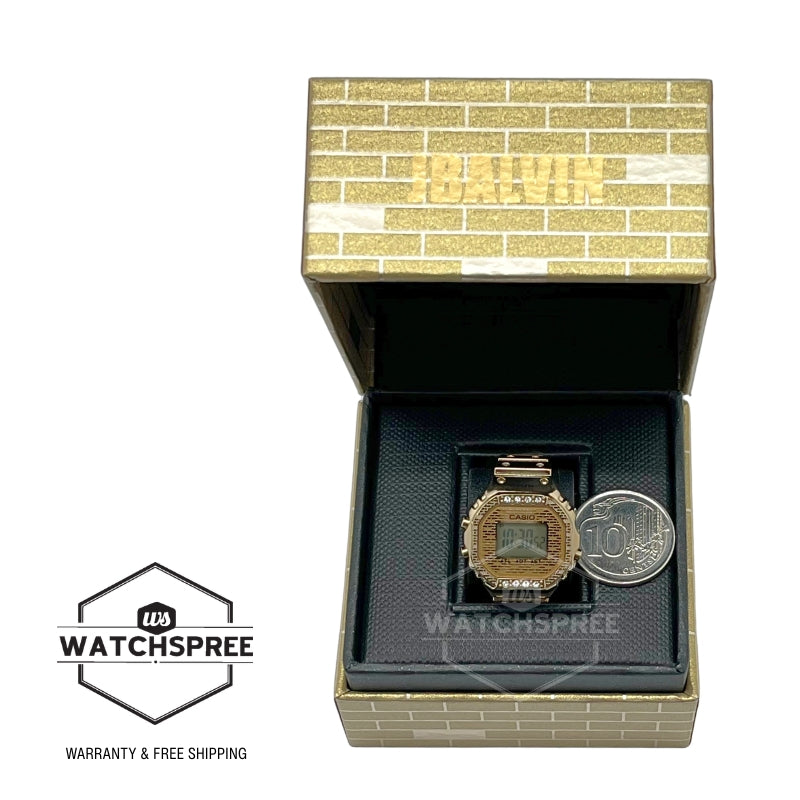 Casio J Balvin Collaboration Model Gold Ring Watch Digital Dual Time CRW001JB-9D CRW-001JB-9D CRW-001JB-9