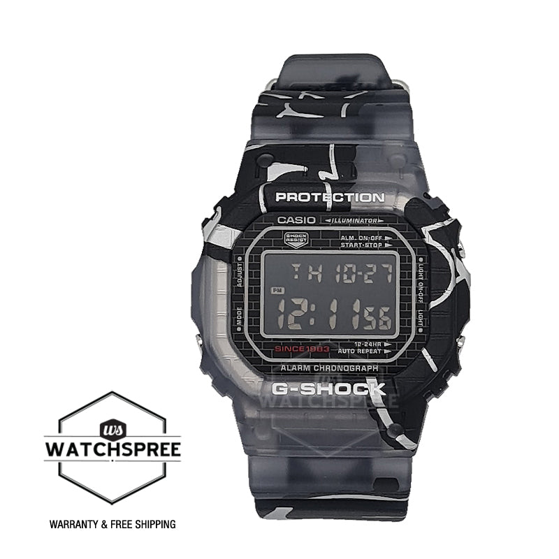 Casio G-Shock DW-5000 Lineup Street Spirit Series Original Graffiti Art Translucent Grey Resin Band Watch DW5000SS-1D DW-5000SS-1D DW-5000SS-1