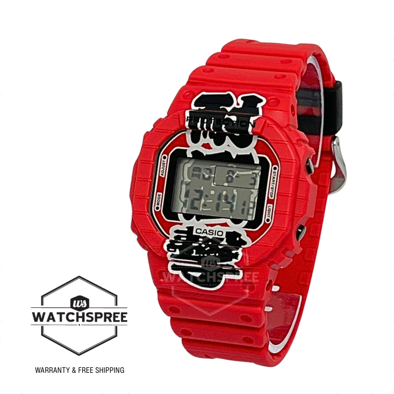 Casio G-Shock (Japan Made) DW-5600 Lineup AKA-CHOCHIN Model Bio-Based Red Resin Band Watch DW5600AKA-4D DW-5600AKA-4D DW-5600AKA-4