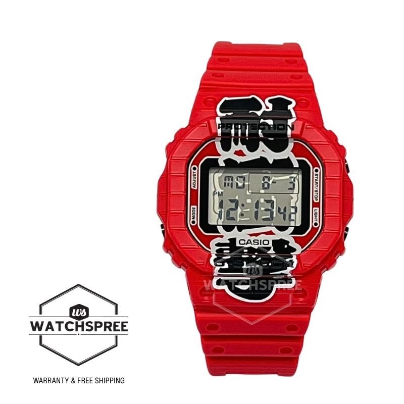 Casio G-Shock (Japan Made) DW-5600 Lineup AKA-CHOCHIN Model Bio-Based Red Resin Band Watch DW5600AKA-4D DW-5600AKA-4D DW-5600AKA-4