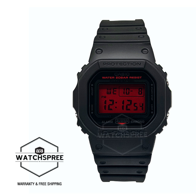 Casio G-Shock DW-5600 Lineup Black and Bold Red Series Black Bio-Based Resin Band Watch DW5600BBR-1D DW-5600BBR-1D DW-5600BBR-1