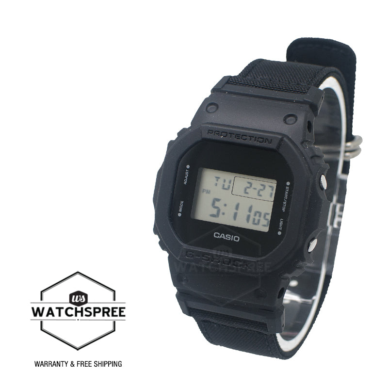 Casio G-Shock DW-5600 Lineup Utility Black Series Black CORDURA® Watch DW5600BCE-1D