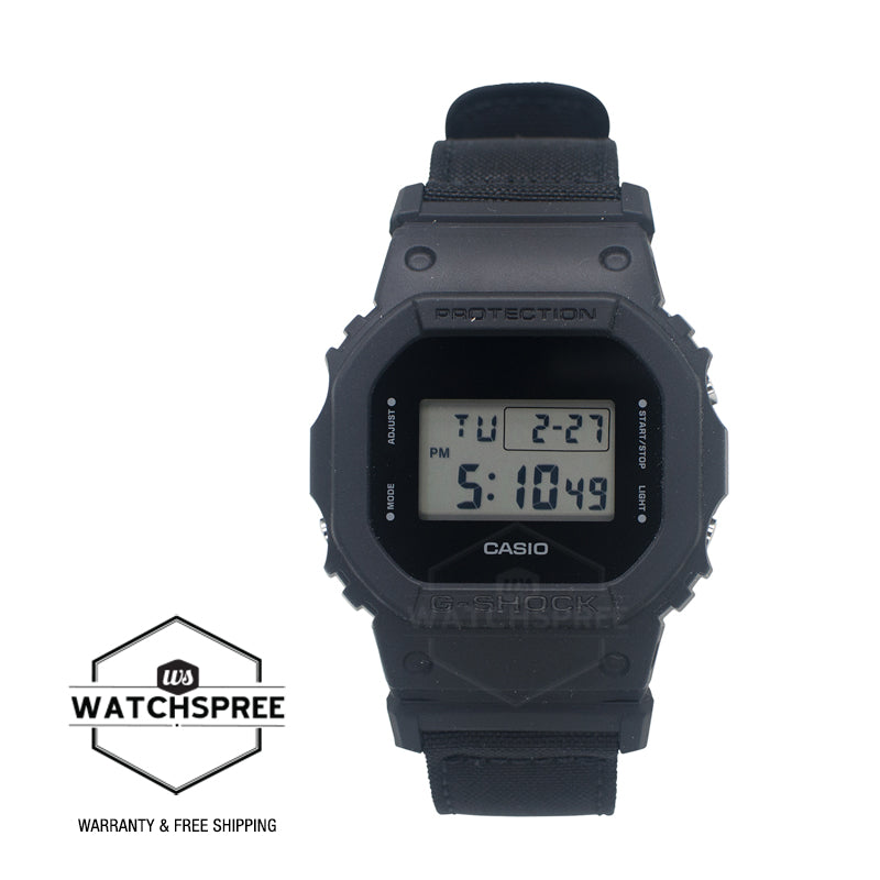 Casio G-Shock DW-5600 Lineup Utility Black Series Black CORDURA® Watch DW5600BCE-1D
