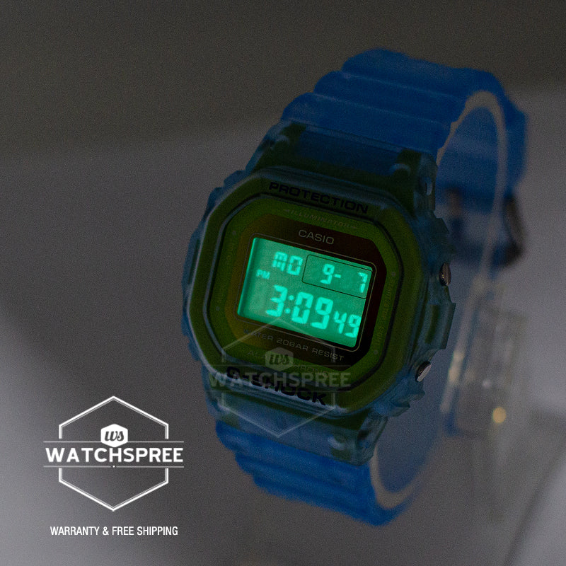 Casio G-Shock DW-5600 Lineup Special Colour Model Blue Semi-Transparent Resin Band Watch DW5600LS-2D DW-5600LS-2
