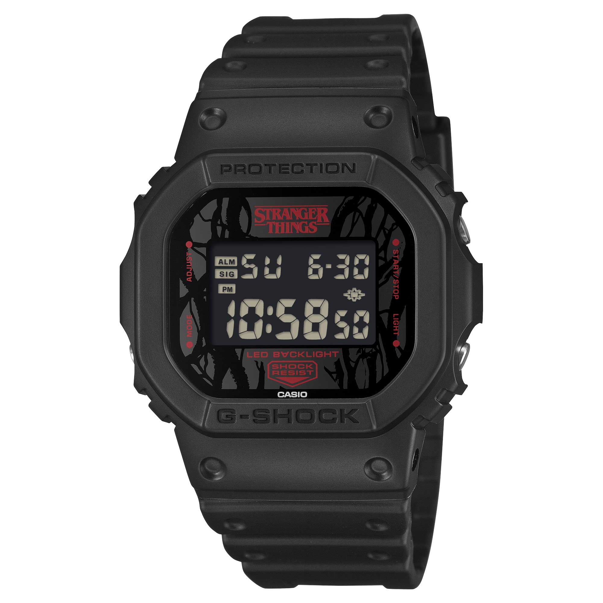 Casio G-Shock DW-5600 Lineup Stranger Things Collaboration Model Bio-Based Black Resin Band Watch DW5600STT-1D DW-5600STT-1D DW-5600STT-1 [S]
