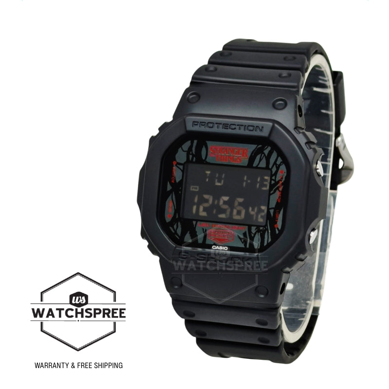 Casio G-Shock DW-5600 Lineup Stranger Things Collaboration Model Bio-Based Black Resin Band Watch DW5600STT-1D DW-5600STT-1D DW-5600STT-1 [S]