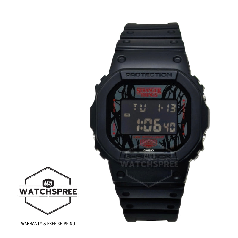 Casio G-Shock DW-5600 Lineup Stranger Things Collaboration Model Bio-Based Black Resin Band Watch DW5600STT-1D DW-5600STT-1D DW-5600STT-1 [S]