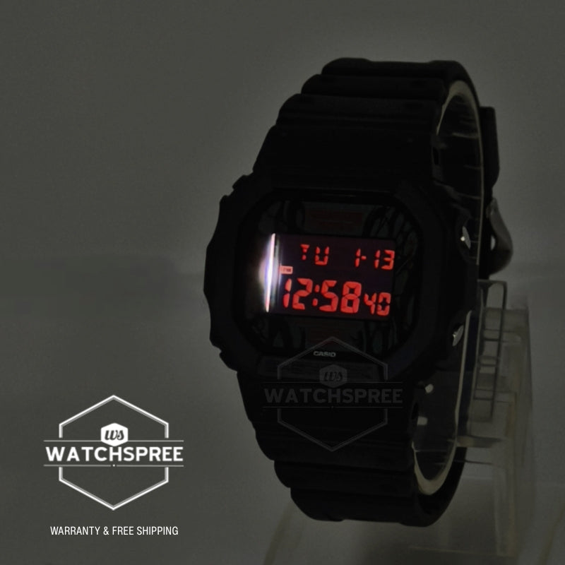 Casio G-Shock DW-5600 Lineup Stranger Things Collaboration Model Bio-Based Black Resin Band Watch DW5600STT-1D DW-5600STT-1D DW-5600STT-1 [S]