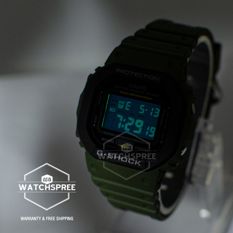 Casio G-Shock DW5600 Special Colour Series Green Resin Band Watch DW5610SU-3D DW-5610SU-3