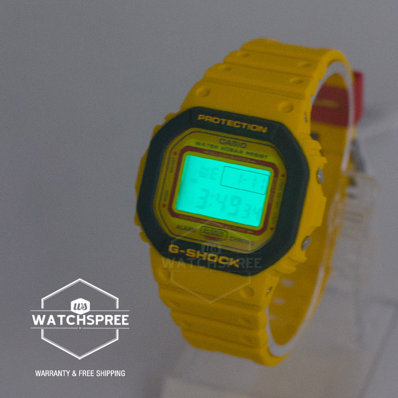 Casio G-Shock DW-5600 Lineup '90s Sports Series Yellow Resin Band Watch DW5610Y-9D DW-5610Y-9D DW-5610Y-9