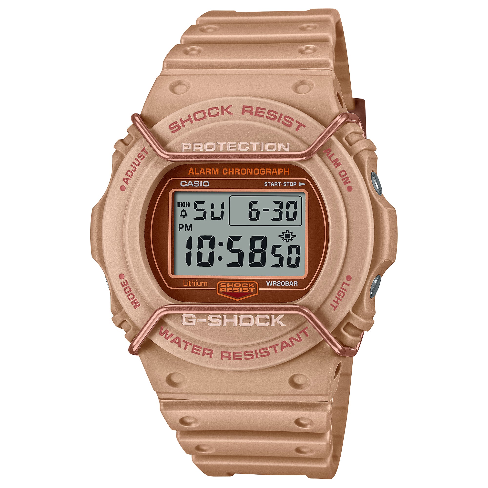 Casio G-Shock DW-5700 Lineup Tone-on-Tone Series Light Brown Resin Band Watch DW5700PT-5D DW-5700PT-5D DW-5700PT-5