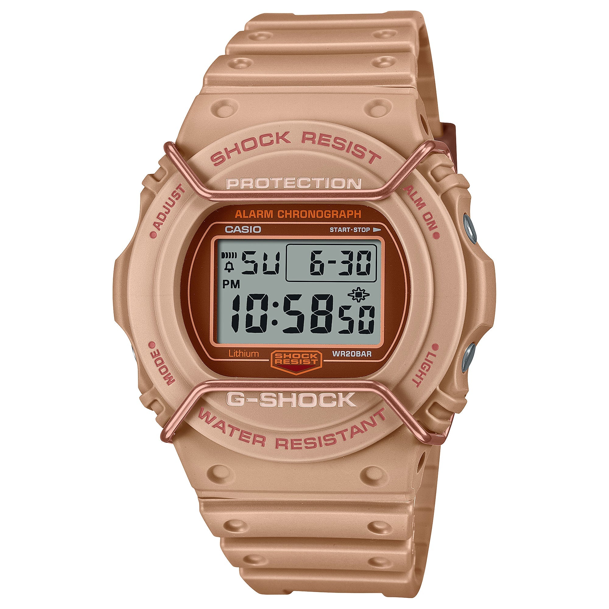 Casio G-Shock DW-5700 Lineup Tone-on-Tone Series Light Brown Resin Band Watch DW5700PT-5D DW-5700PT-5D DW-5700PT-5
