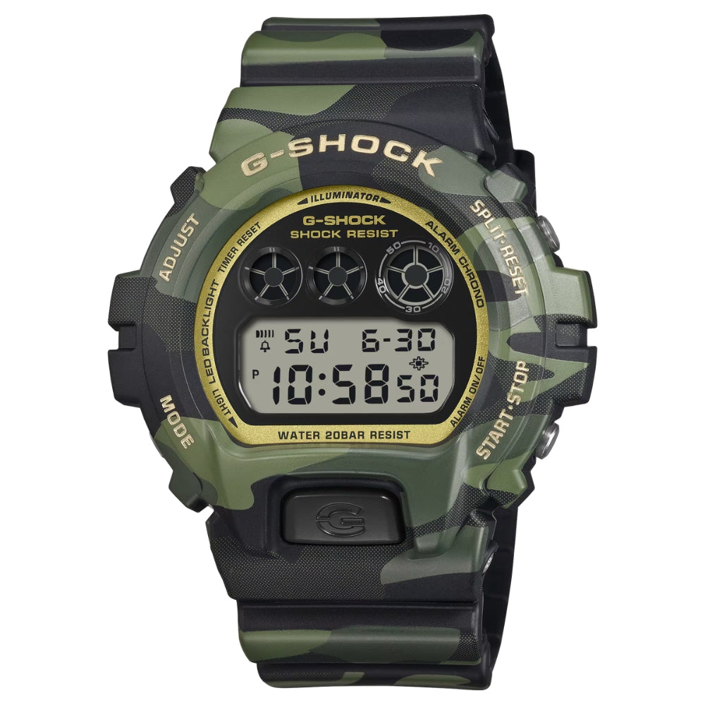 Casio G-Shock DW-6900 Lineup Bold Camo Series Camouflage Green Resin Band Watch DW6900CMG-3D DW-6900CMG-3D DW-6900CMG-3