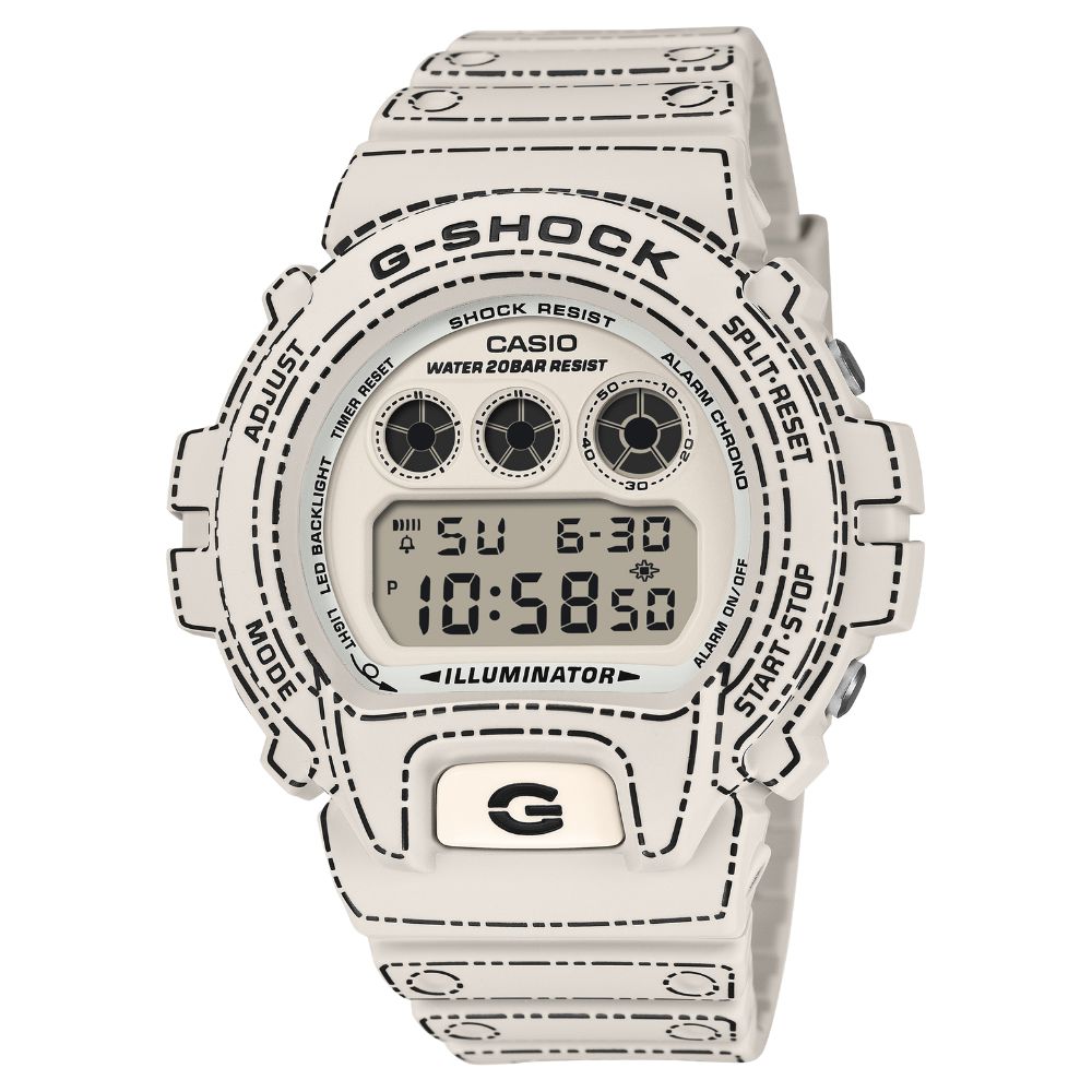 Casio G-Shock DW-6900 Lineup Origami Design Bio-Based White Resin Band Watch DW6900RGM-5D DW-6900RGM-5D DW-6900RGM-5