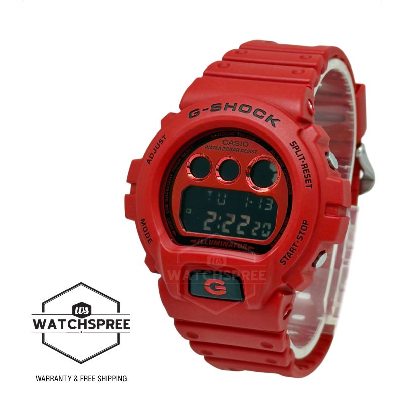 Casio G-Shock DW-6900 Lineup Iconic Red Series Bio-Based Red Resin Band Watch DW6900RRB-4D DW-6900RRB-4D DW-6900RRB-4
