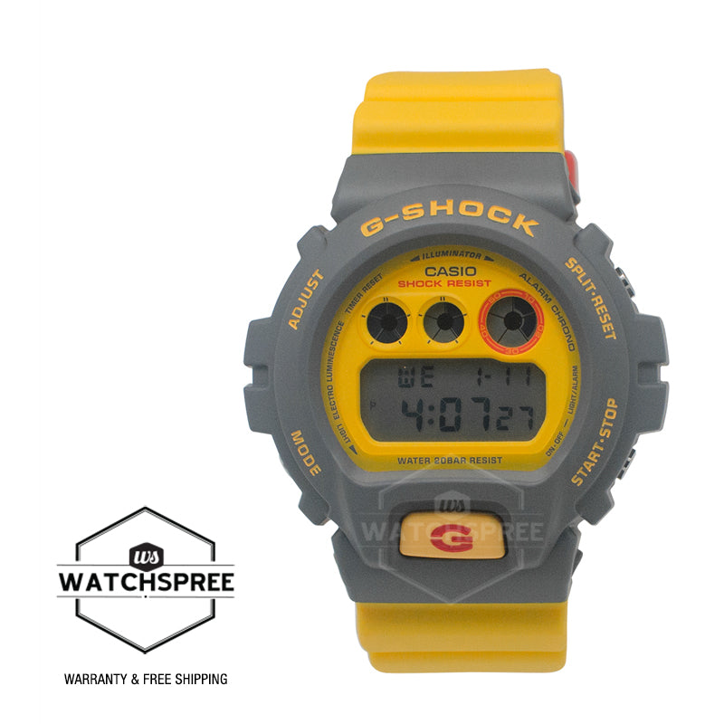 Casio G-Shock DW-6900 Lineup '90s Sports Series Yellow Resin Band Watch DW6900Y-9D DW-6900Y-9D DW-6900Y-9