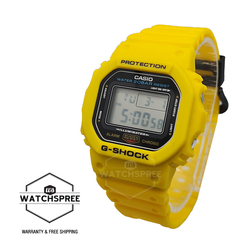 Casio G-Shock Limited Edition DWE-5600 Lineup Yellow Resin Band Watch DWE5600R-9D DWE-5600R-9D DWE-5600R-9