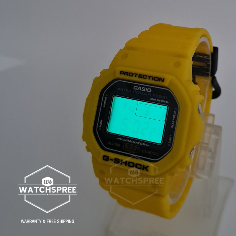 Casio G-Shock Limited Edition DWE-5600 Lineup Yellow Resin Band Watch DWE5600R-9D DWE-5600R-9D DWE-5600R-9