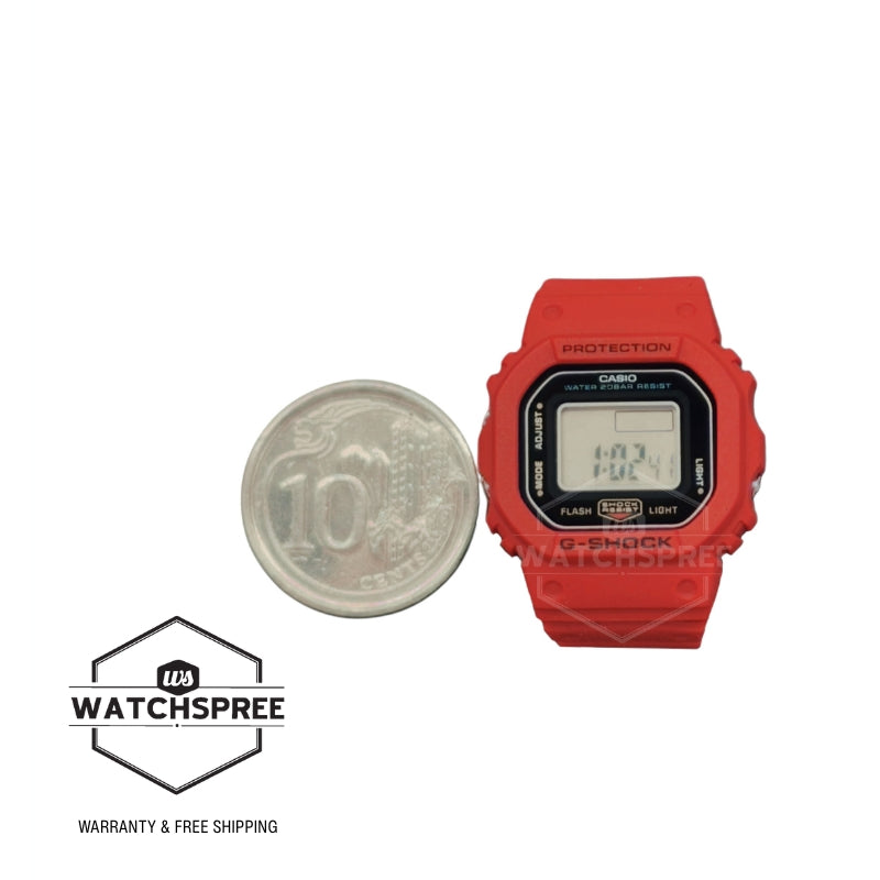 Casio G-Shock nano DWN-5600 Lineup Bio-Based Red Resin Band Watch DWN5600-4D DWN-5600-4D DWN-5600-4