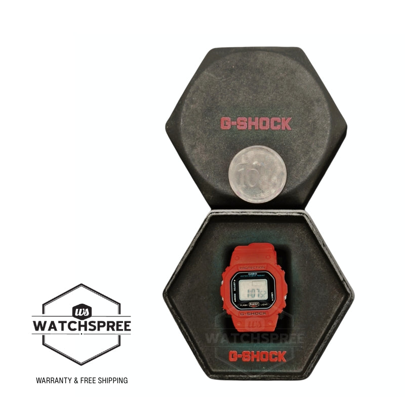 Casio G-Shock nano DWN-5600 Lineup Bio-Based Red Resin Band Watch DWN5600-4D DWN-5600-4D DWN-5600-4