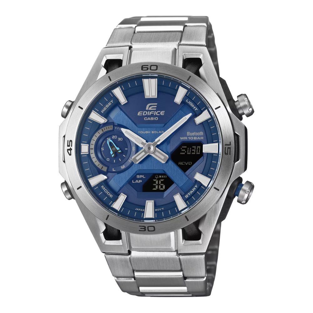 Casio Edifice ECB-2300 Lineup SOSPENSIONE Bluetooth© Tough Solar Stainless Steel Band Watch ECB2300D-2A ECB-2300D-2A