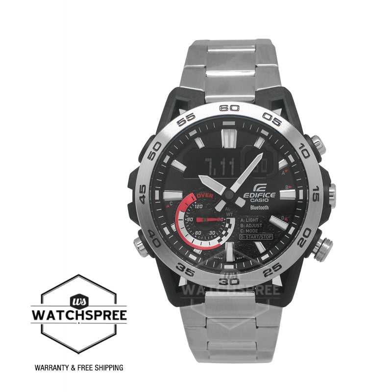 Casio Edifice SOSPENSIONE ECB-40 Lineup Bluetooth¶© Stainless Steel Band Watch ECB40D-1A ECB-40D-1A| Watchspree