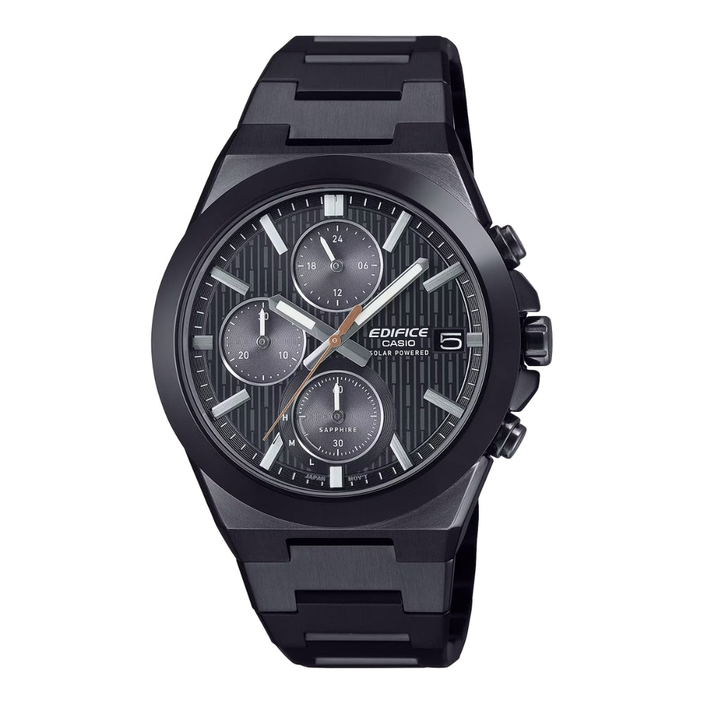 Casio Edifice EFS-S650 Lineup Solar Chronograph Black Ion Plated Stainless Steel Band Watch EFSS650DC-1A EFS-S650DC-1A