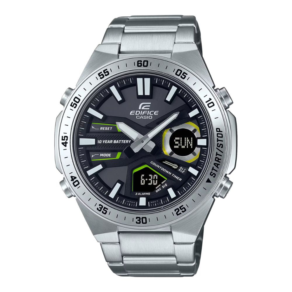 Casio Edifice EFV-C Lineup Analog-Digital Stainless Steel Band Watch EFVC110D-1A3 EFV-C110D-1A3