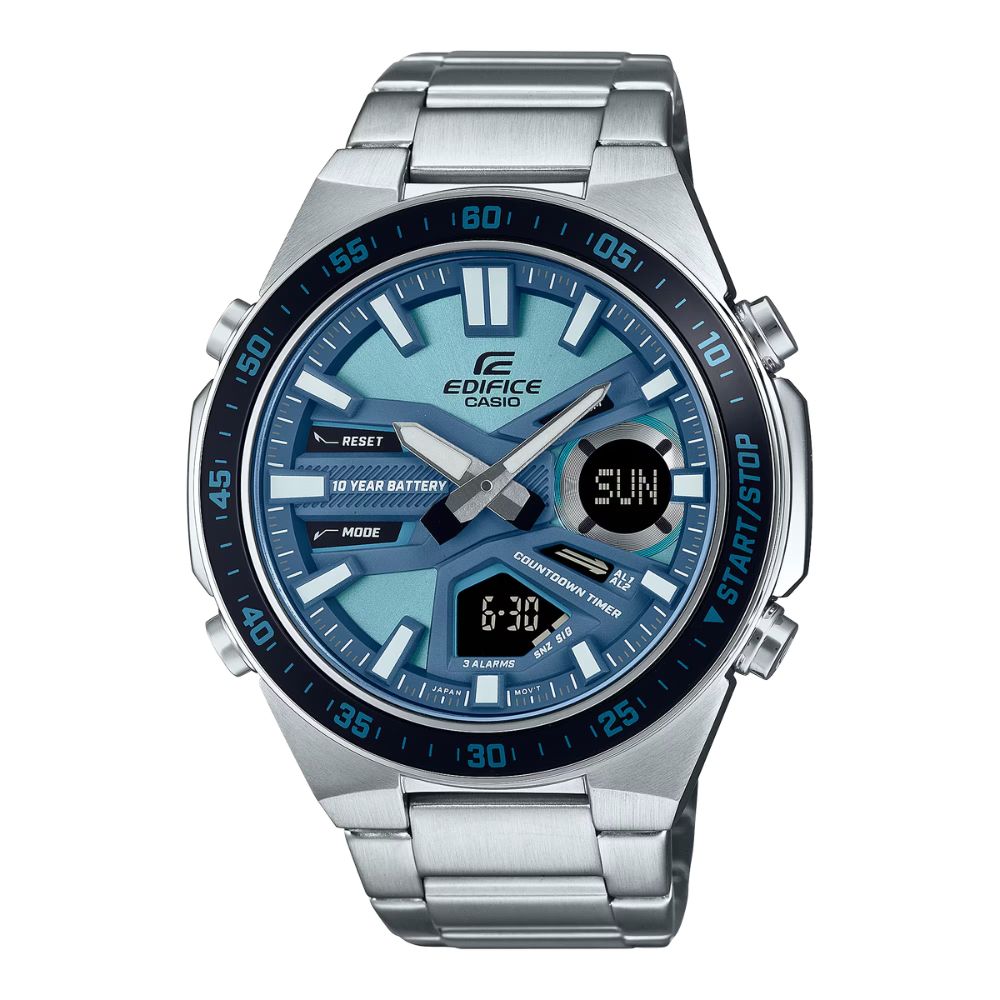 Casio Edifice EFV-C Lineup Analog-Digital Stainless Steel Band Watch EFVC110D-2B EFV-C110D-2B