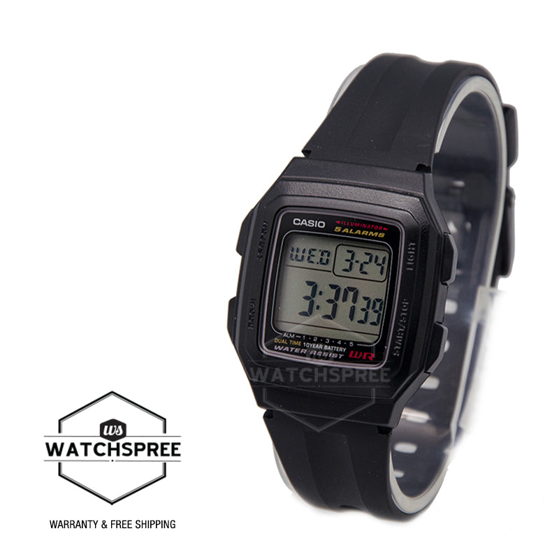 Casio Standard Digital Men's Black Resin Band Watch F201WA-1A F-201WA-1A