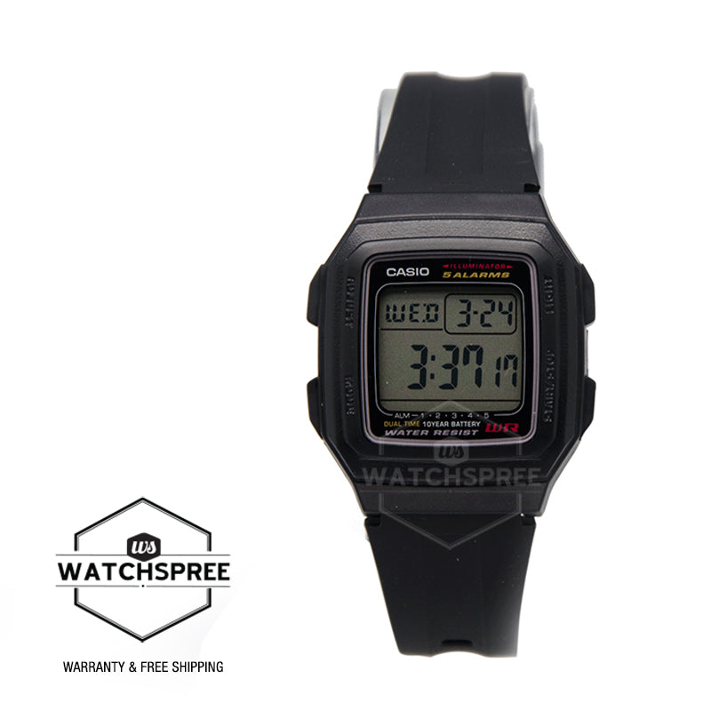 Casio Standard Digital Men's Black Resin Band Watch F201WA-1A F-201WA-1A