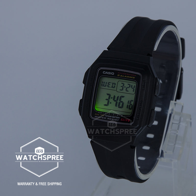 Casio Standard Digital Men's Black Resin Band Watch F201WA-1A F-201WA-1A