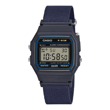 Casio Digital Blue Cloth Band Watch F91WF-2A F-91WF-2A
