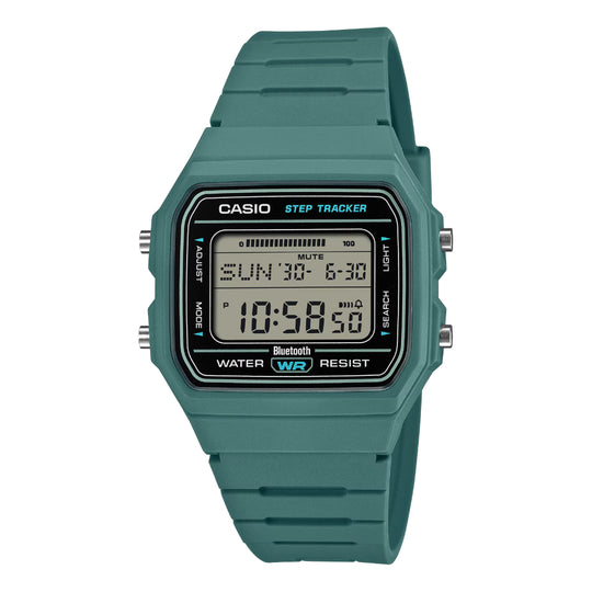 Casio Digital Bluetooth© Step Tracker Bio-Based Green Resin Band Watch FB100W-3A F-B100W-3A