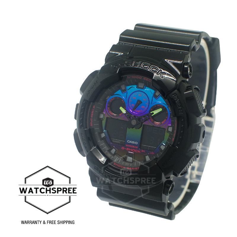 Casio G-Shock GA-100 Lineup Virtual Rainbow Series Watch GA100RGB-1A GA-100RGB-1A