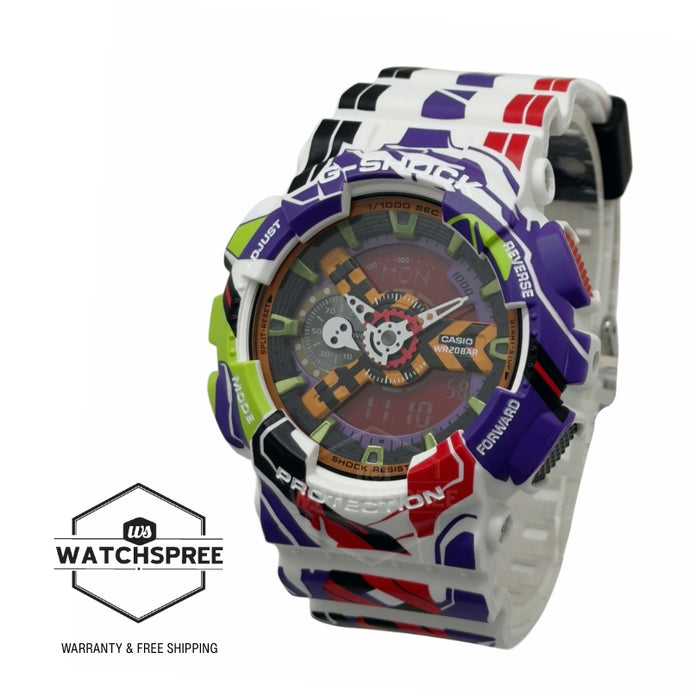 Casio G-Shock GA-110 Lineup EVANGELION Collaboration Model Multicolour Resin Band Watch GA110EVA30-7A GA-110EVA30-7A