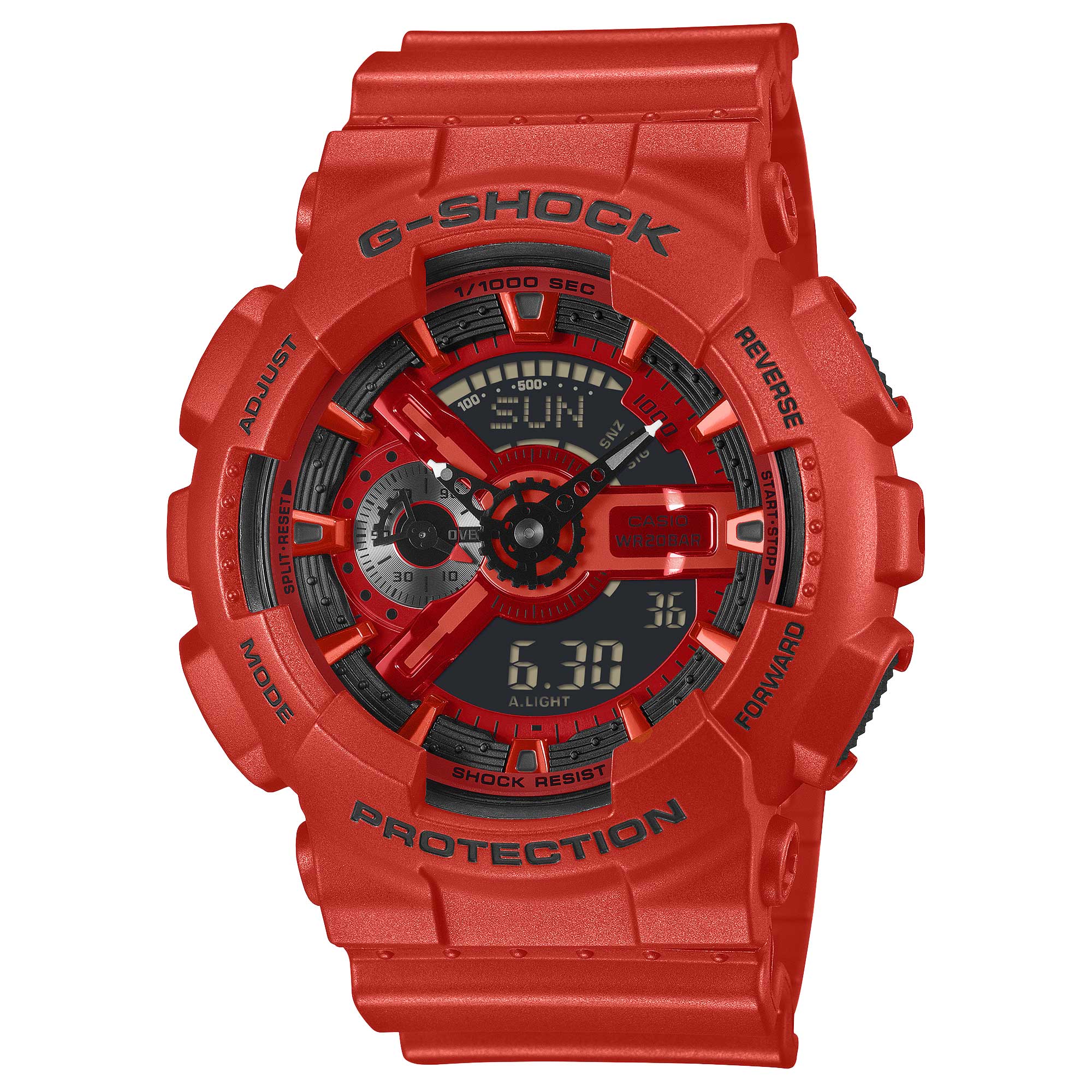 Casio G-Shock GA-110 Lineup Iconic Red Series Bio-Based Red Resin Band Watch GA110RRB-4A GA-110RRB-4A