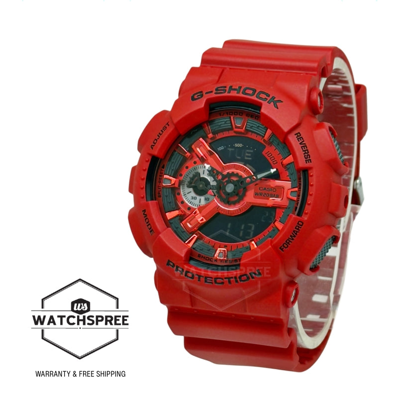 Casio G-Shock GA-110 Lineup Iconic Red Series Bio-Based Red Resin Band Watch GA110RRB-4A GA-110RRB-4A