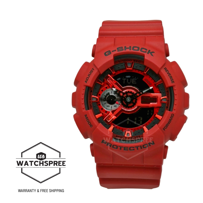 Casio G-Shock GA-110 Lineup Iconic Red Series Bio-Based Red Resin Band Watch GA110RRB-4A GA-110RRB-4A