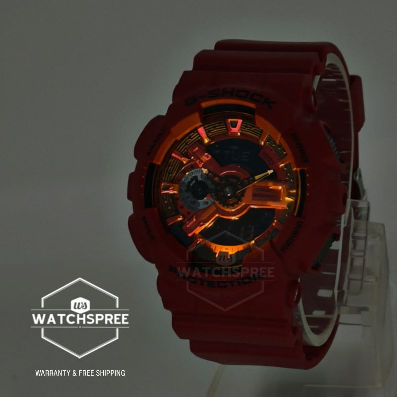 Casio G-Shock GA-110 Lineup Iconic Red Series Bio-Based Red Resin Band Watch GA110RRB-4A GA-110RRB-4A
