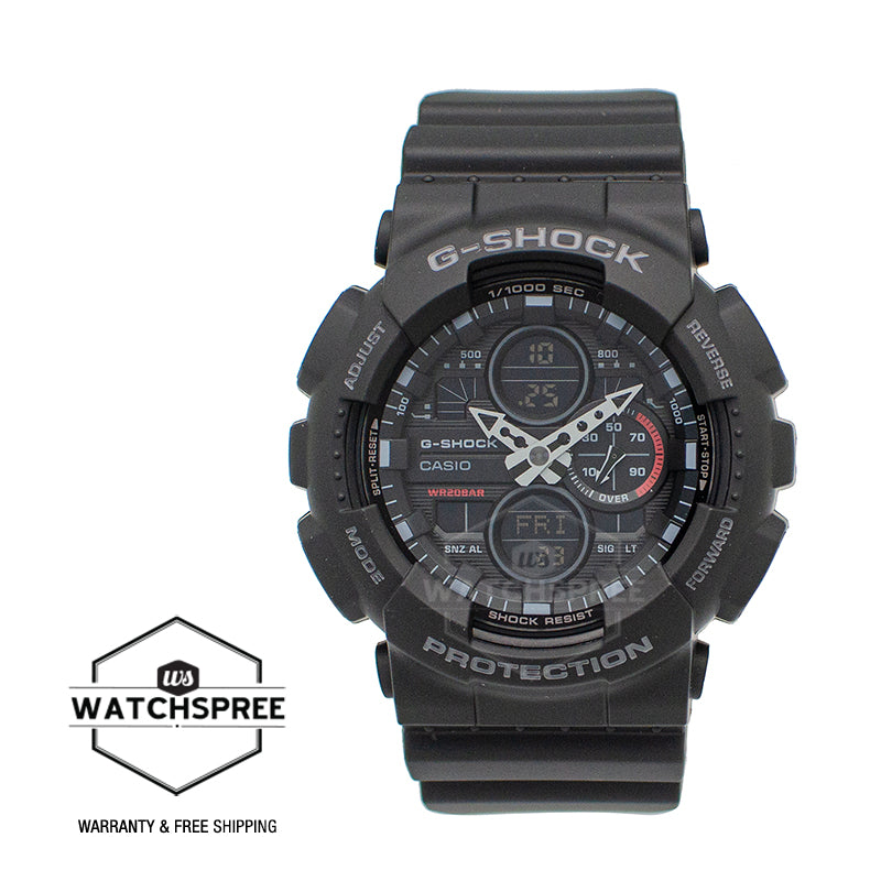 Casio G-Shock Standard Analog-Digital GA series Black Resin Band Watch GA140-1A1 GA-140-1A1