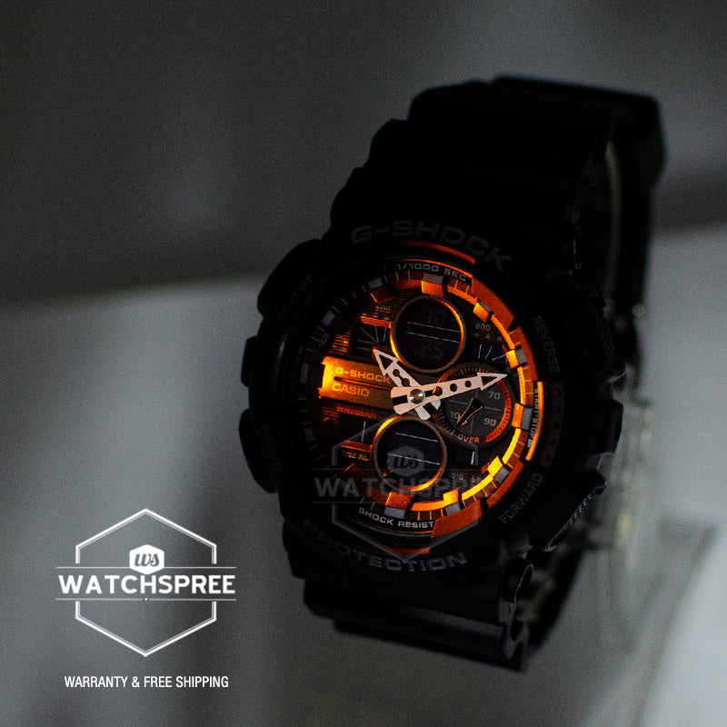 Casio G-Shock Standard Analog-Digital GA series Black Resin Band Watch GA140-1A1 GA-140-1A1