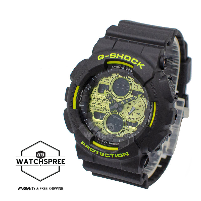 Casio G-Shock Special Color GA-140 Series Matte Black Resin Band Watch GA140DC-1A GA-140DC-1A