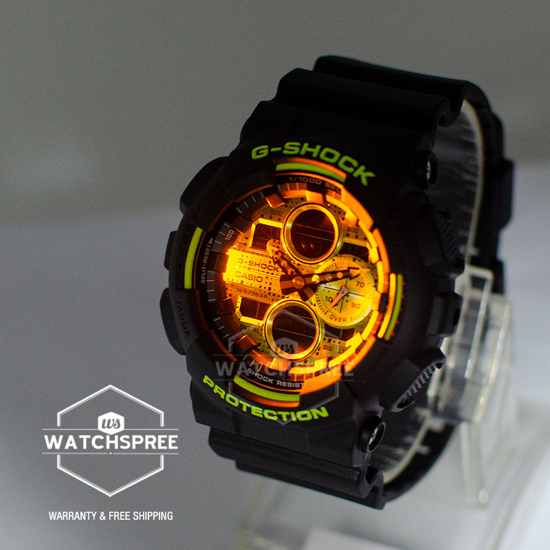 Casio G-Shock Special Color GA-140 Series Matte Black Resin Band Watch GA140DC-1A GA-140DC-1A