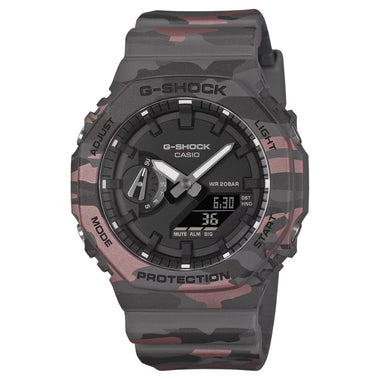 Casio G-Shock GA-2100 Lineup Carbon Core Guard Structure Camouflage Series Bio-Based Camouflage Dark Grey Resin Band Watch GA2100CM-8A GA-2100CM-8A
