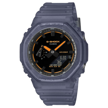 Casio G-Shock GA-2100 Lineup Carbon Core Guard Structure Smoke Light Series Semi-Transparent Navy Resin Band Watch GA2100K-2A GA-2100K-2A